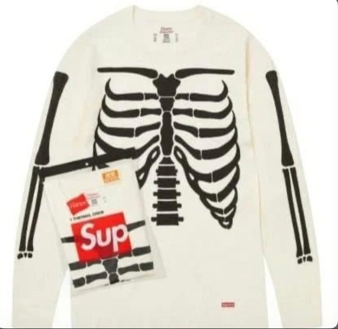 Supreme / Hanes Bones Thermal Crew Lサイズ
