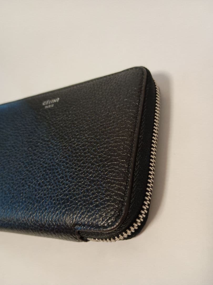 CÉLINE ブラック 二つ折り財布 ミディアムジップラウンドウォレット