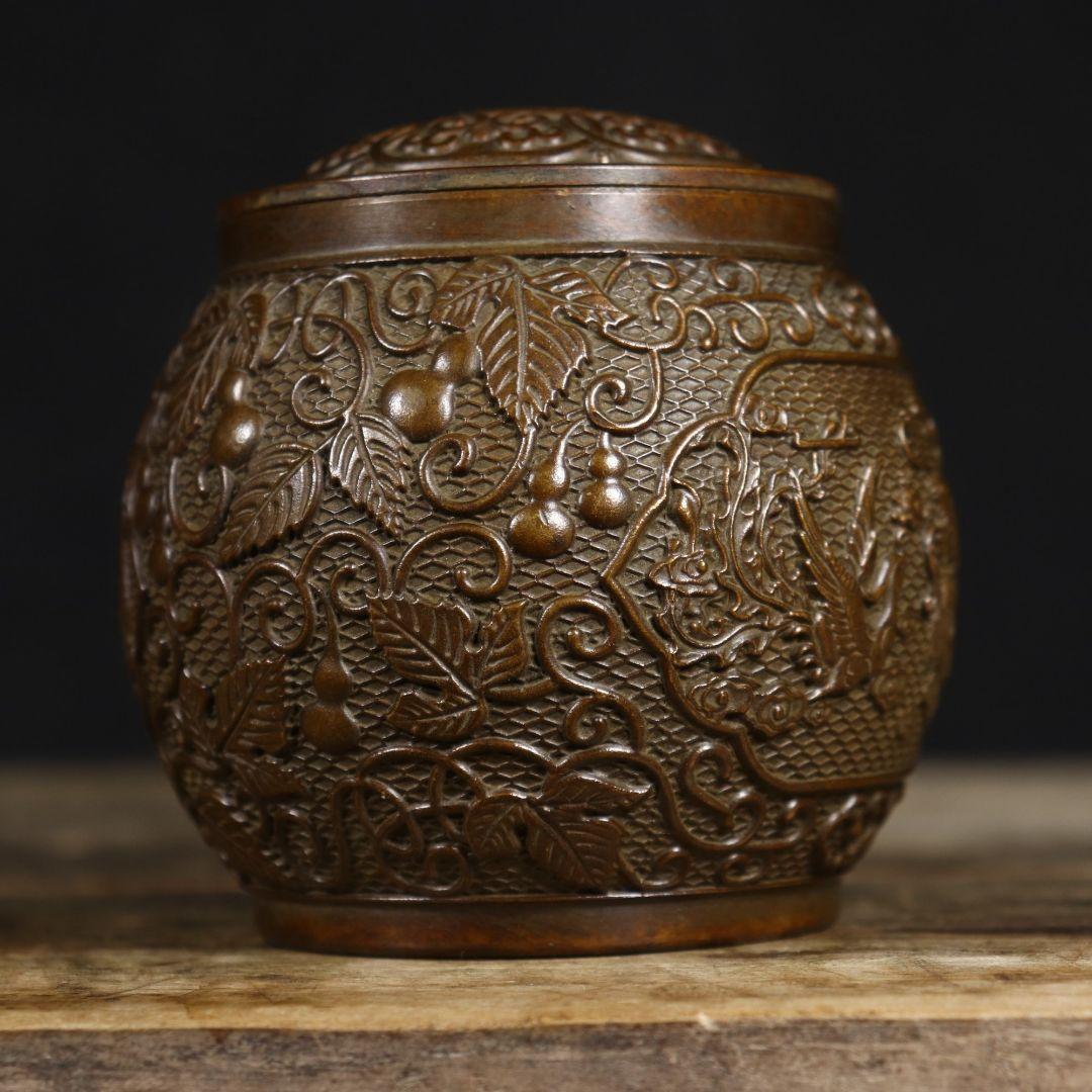 銅 細工 龍鳳茶壺 茶道具 香道具 装飾品 工芸品 置物