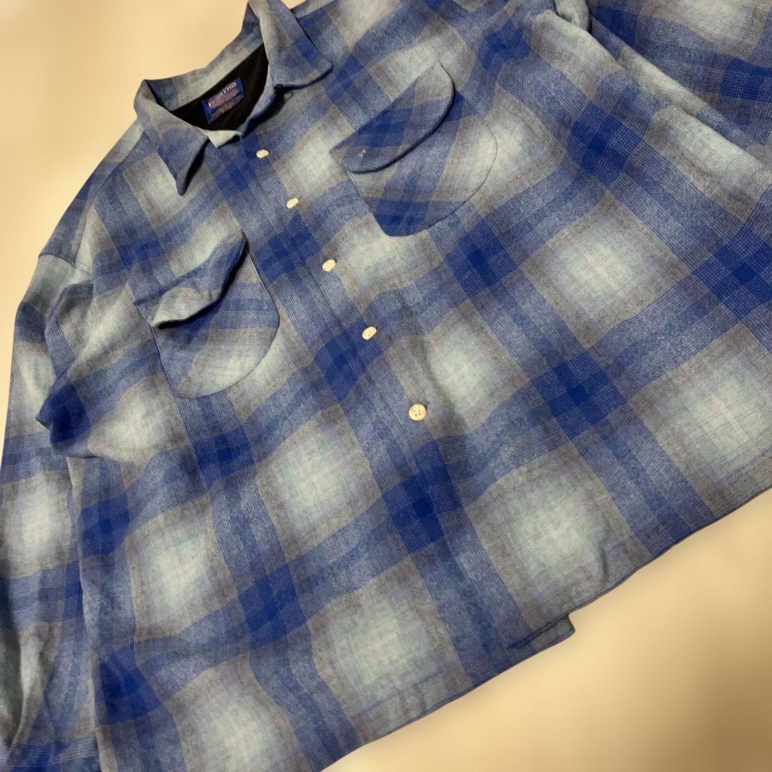 Pendleton ボードシャツ ブルー オンブレ