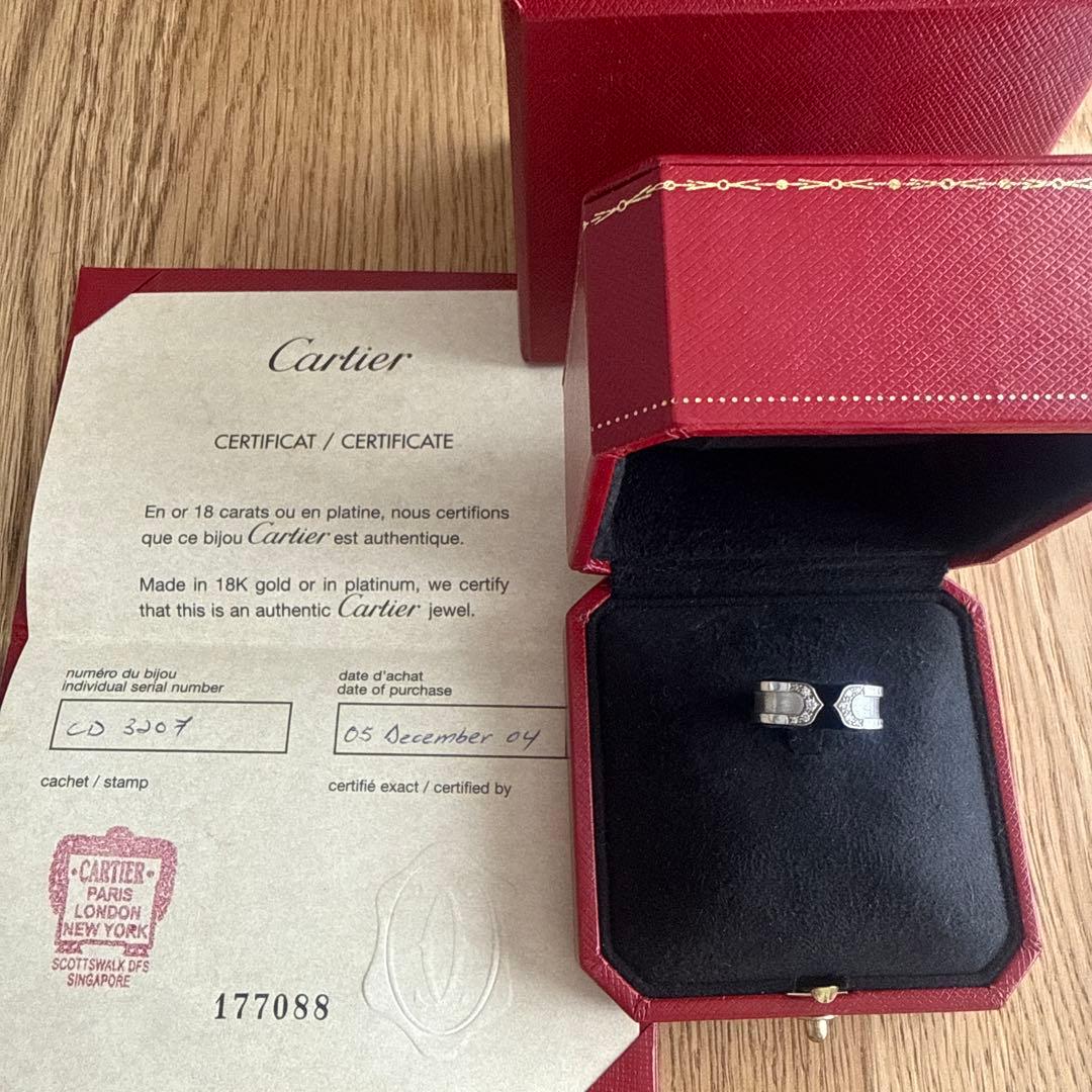 証明書等あり★ Cartier C2 10Pダイヤリング ホワイトゴールド 52