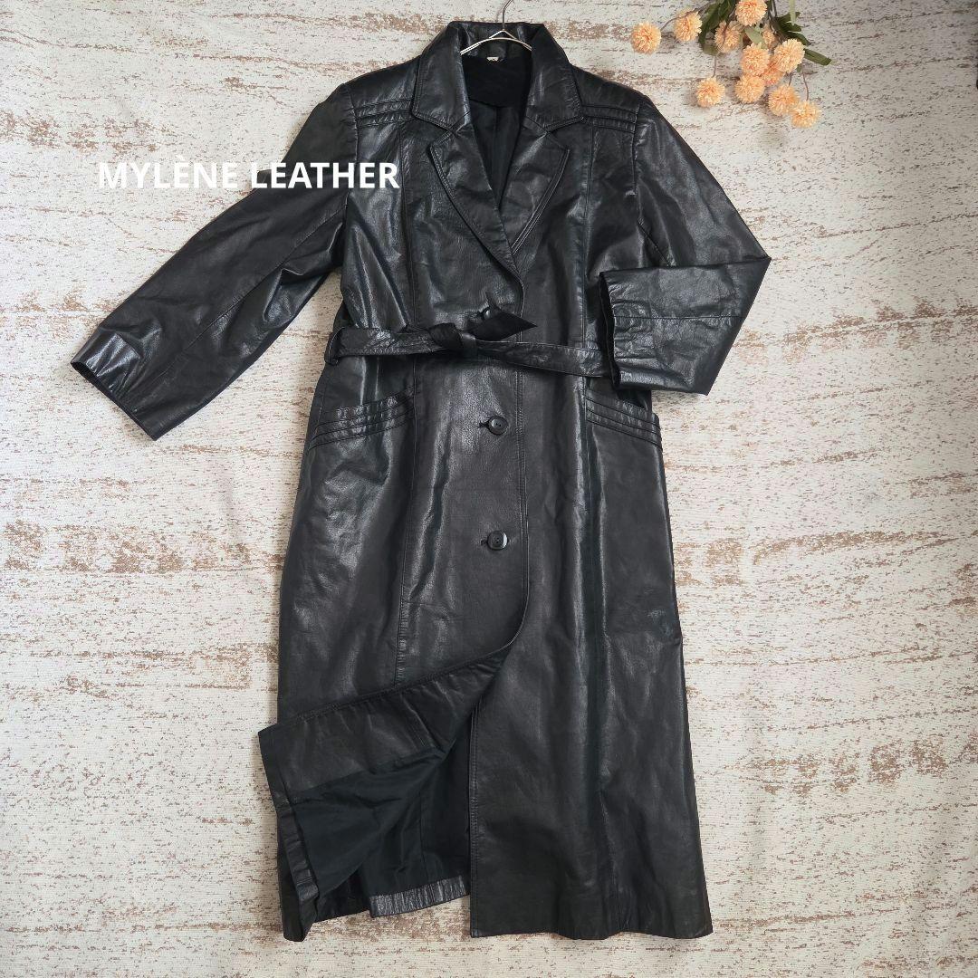 sumipun様◆MYLÈNE LEATHER 牛革トレンチコート 【L〜LL】