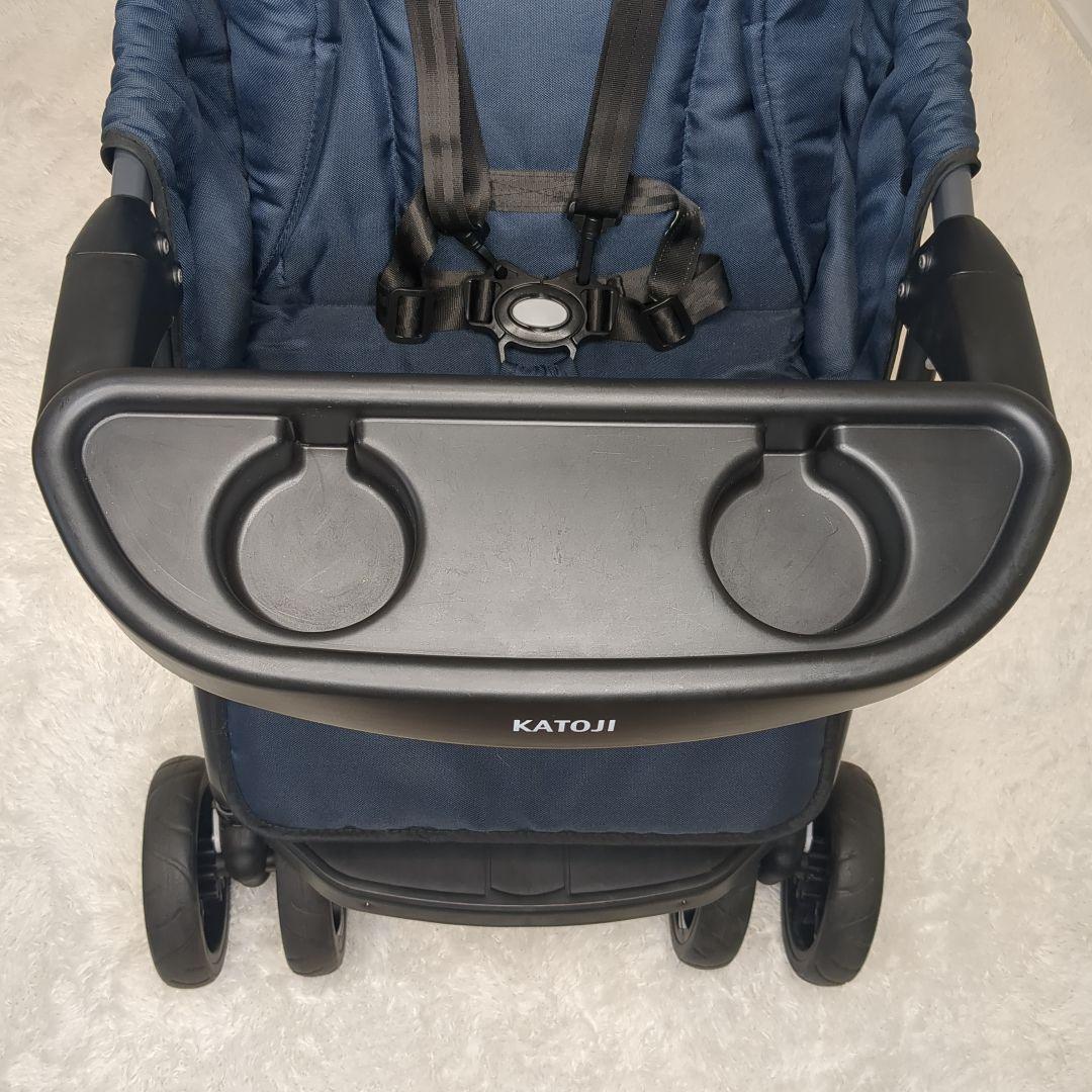 【美品】KATOJI ２人でゴー 折りたたみ式ベビーカー ２人乗り ネイビー