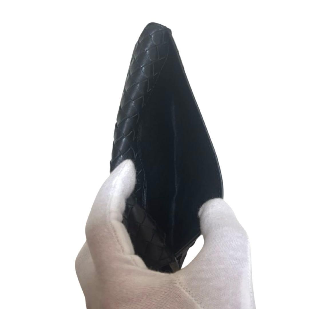 ボッテガヴェネタ　長財布　札入れ　レザー　ブラック　イントレチャート　フラップ
