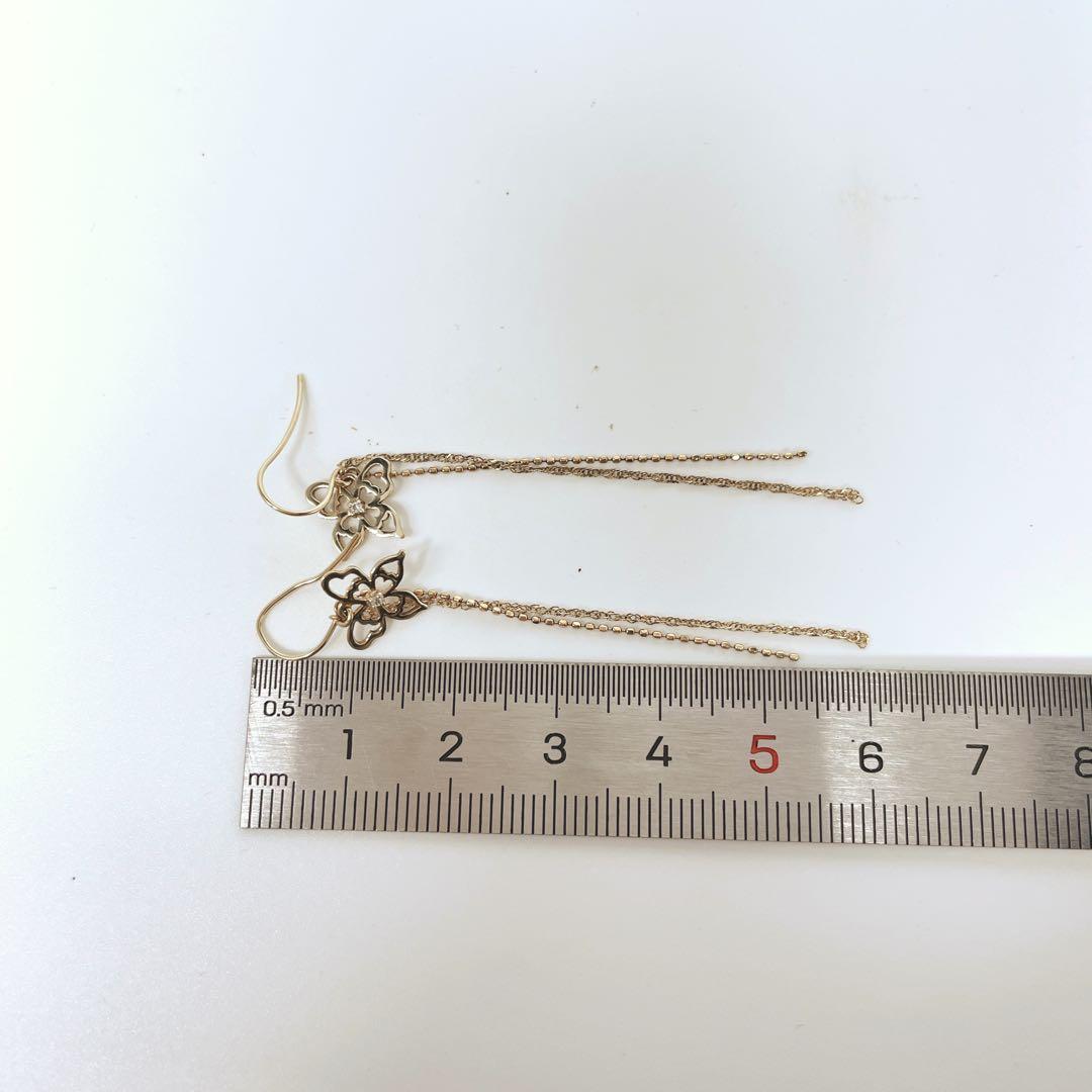 you♡様:::ヴァンドーム青山 K10 ダイヤモンド バタフライ ロングピアス