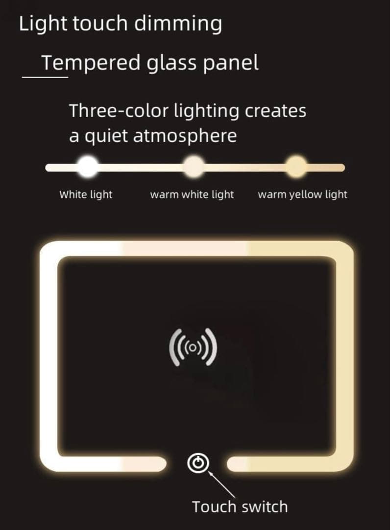 TPTBON パスワードロック LEDベッドサイドテーブル 充電ステーション