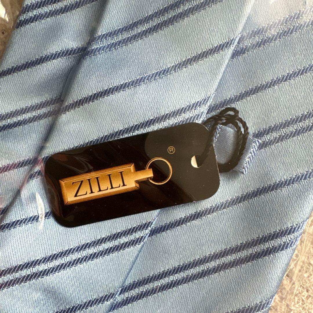 ZILLI ネクタイ　新品　水色