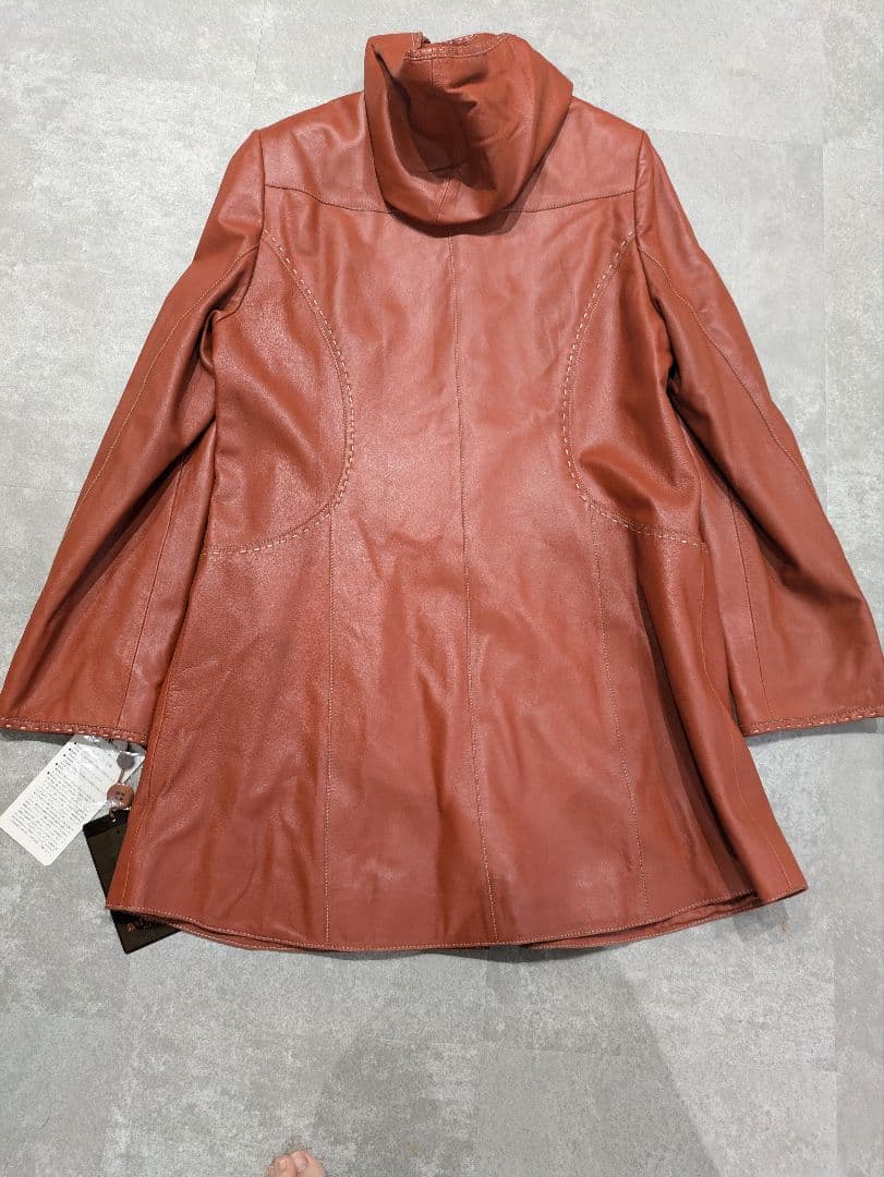新品 BALMAIN バルマン　レザーコート　ジャケット　裏地総柄 羊革