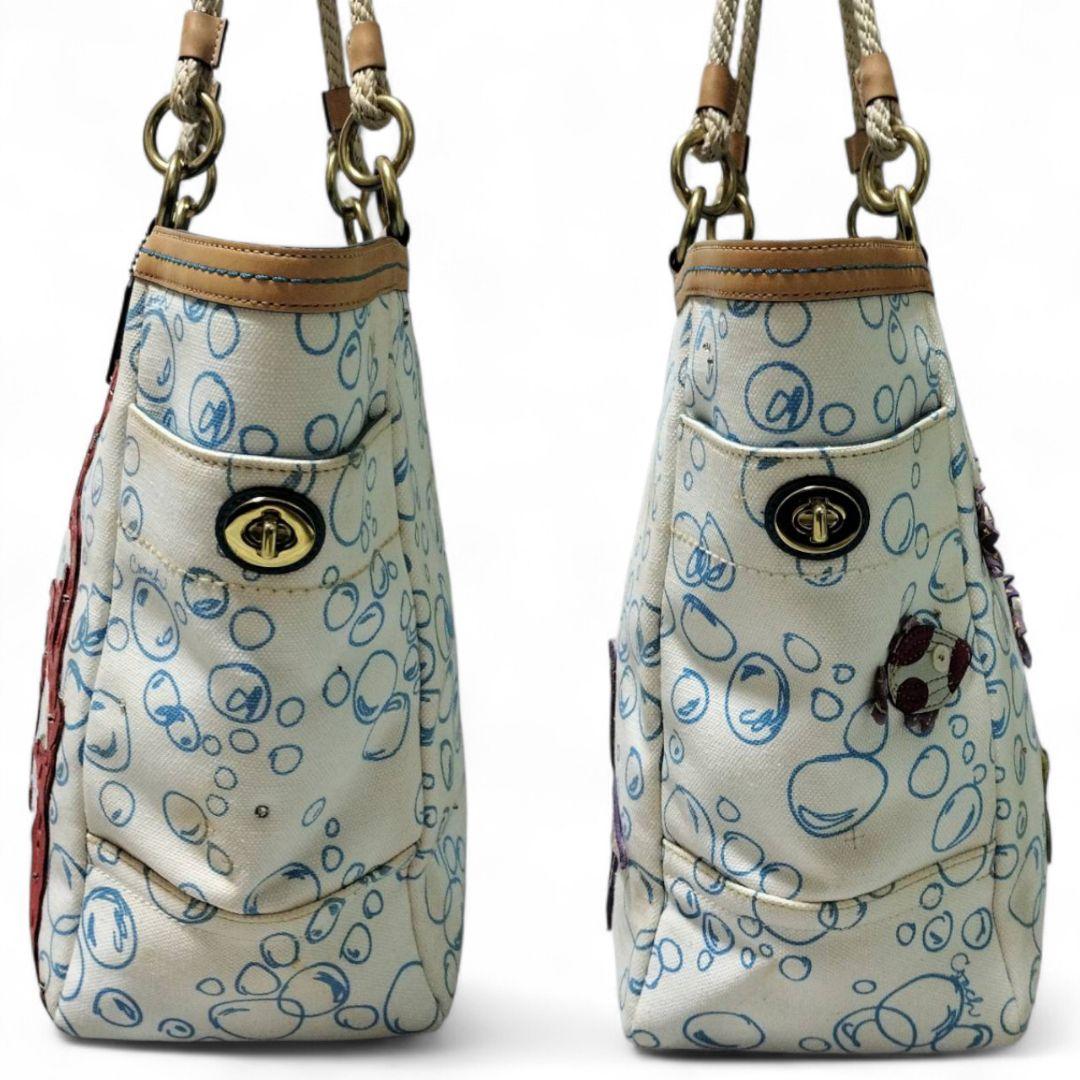 【限定品】 希少 COACH トートバッグ アプリック 海モチーフ Y2K 海