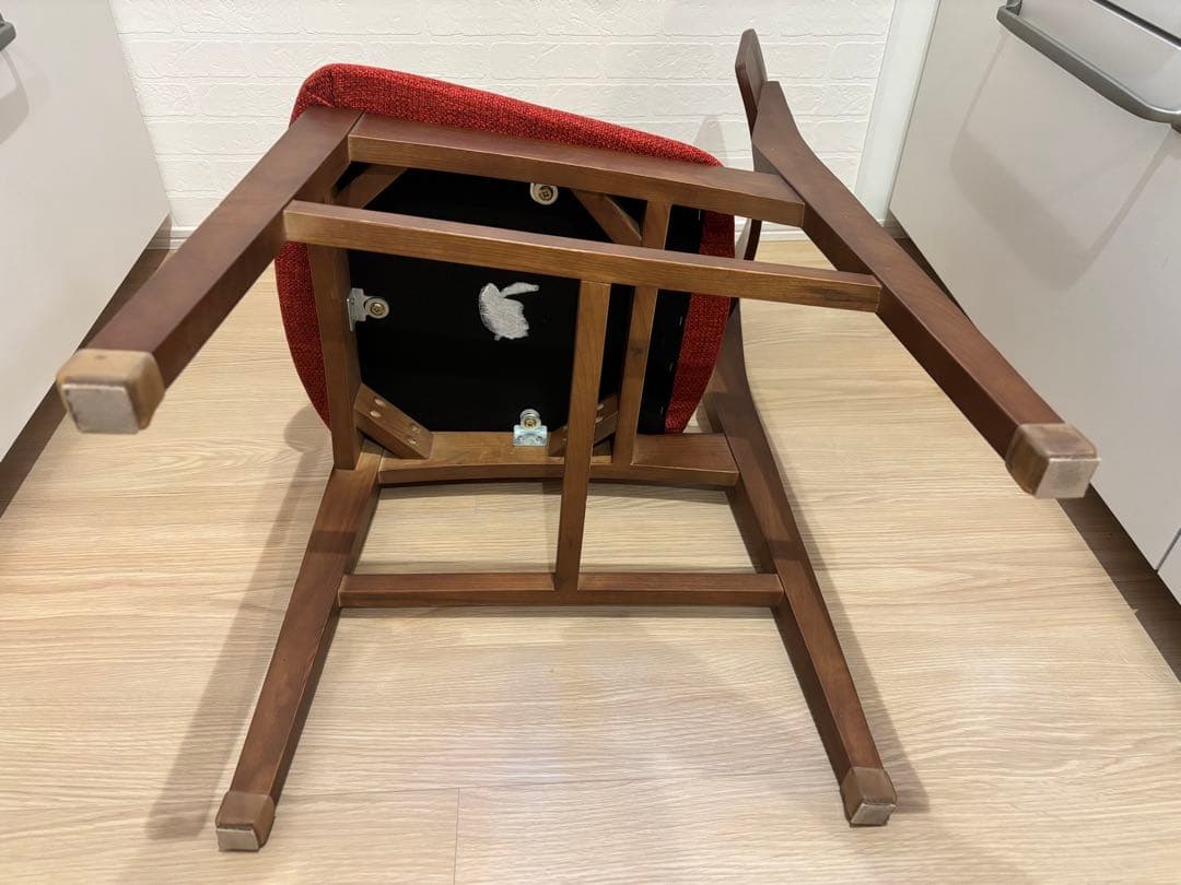 テーブルもあり★フランフラン コムン チェア ファブリック レッド ブラウン