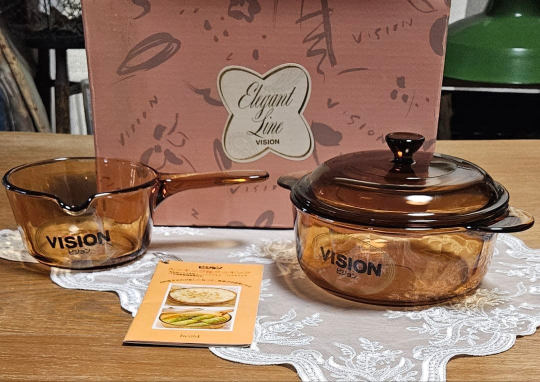 VISION ビジョン コーニング 耐熱ガラス ミルクパン 両手鍋 セット 新品