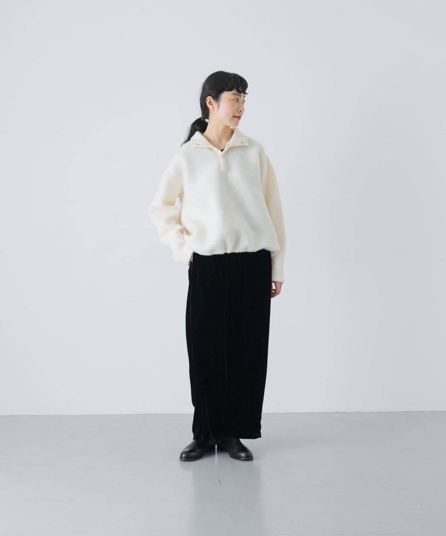 【かぐれ】ウールコットンフリースプルオーバー