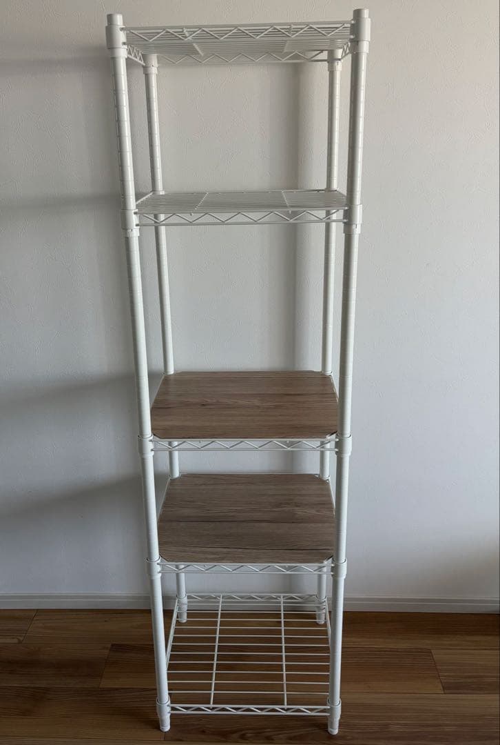 山善スチールラック45cm×159cm 木製棚板2枚付き