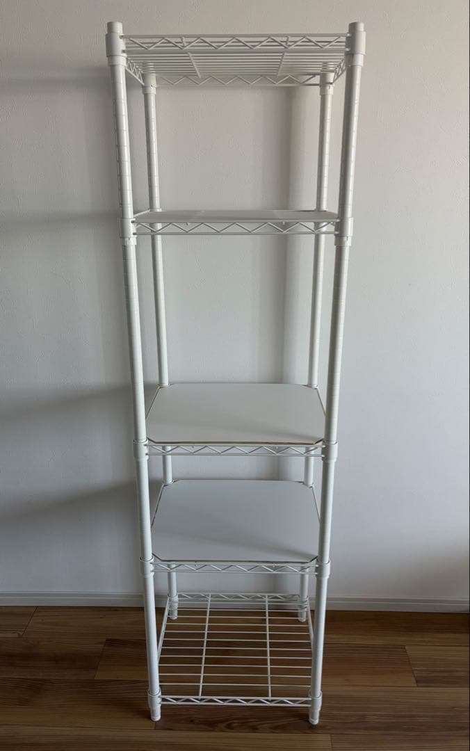 山善スチールラック45cm×159cm 木製棚板2枚付き