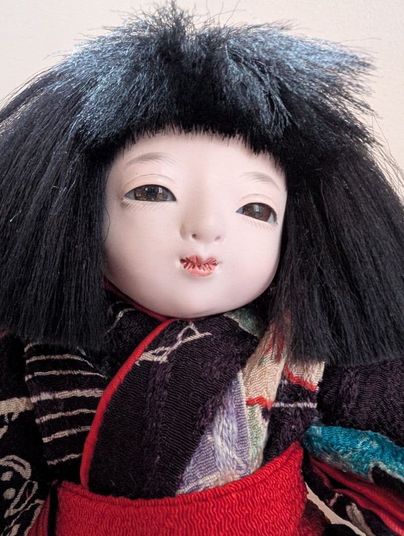人気作家「味岡映水」 市松人形女の子 日本人形１６cm 桐塑美品 豆人形