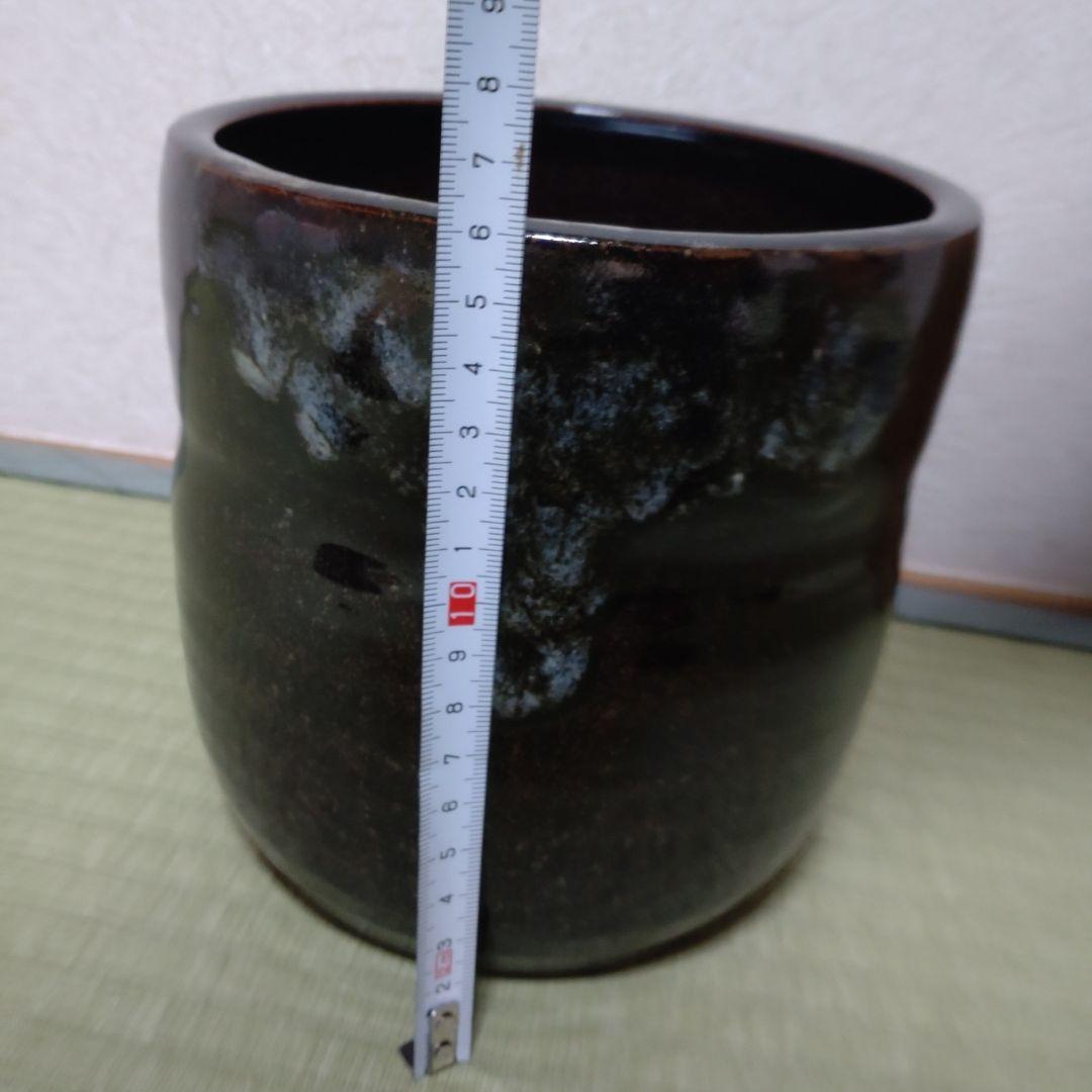 値下げ　水指　鉄砂釉　杉田祥平作　清閑寺窯　茶道具