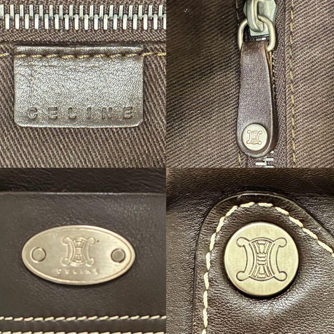 【美品】セリーヌ ブギーバック トートバッグ ビジネス レザー 本革 茶 A4可