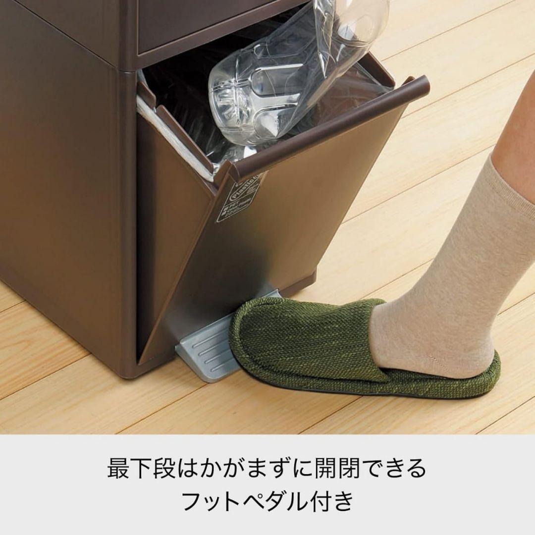 新品 ライクイットlike-it ペダル式ゴミ箱 分別スイングストッカーワイド