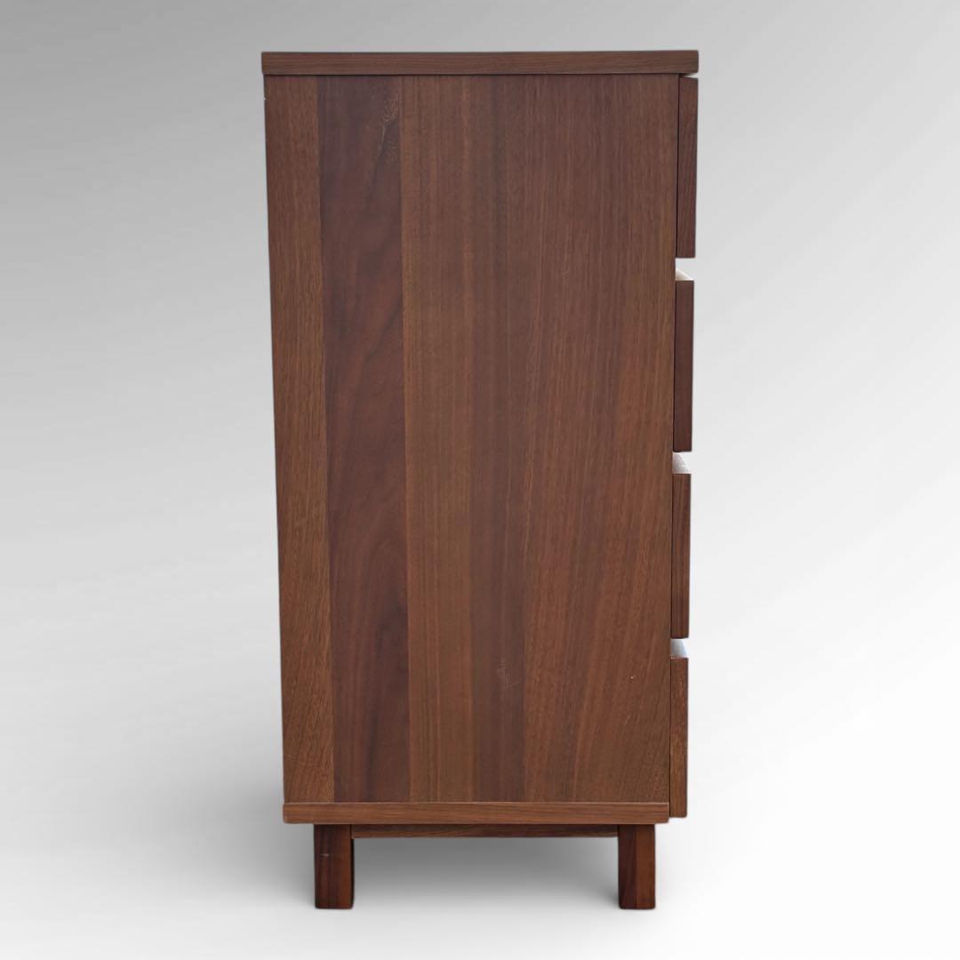 【美品】無印良品 廃盤 チェスト ワイド 4段 足付き ウォールナット材 北欧風
