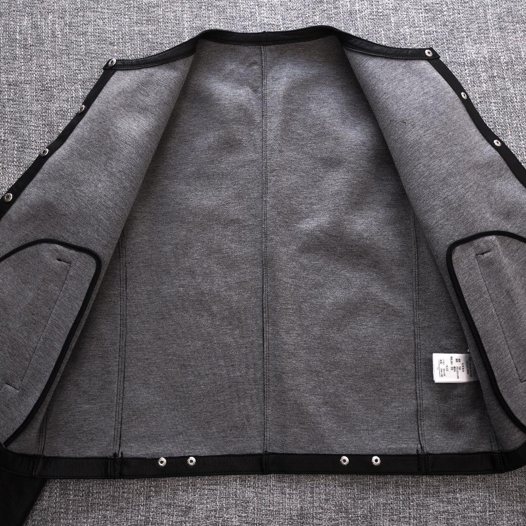 ディノス　ソークロース　ラムレザー　ノーカラージャケット　LLサイズ