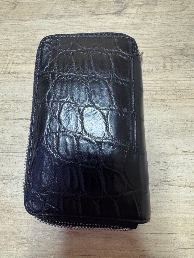 ITTI イッチ　クロコダイル　財布　ブラック　スマートミッドウォレット　美品