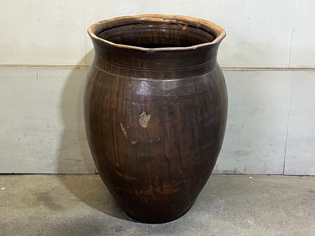 古い唐津焼の大甕79cm 水鉢 睡蓮鉢 水瓶 メダカ