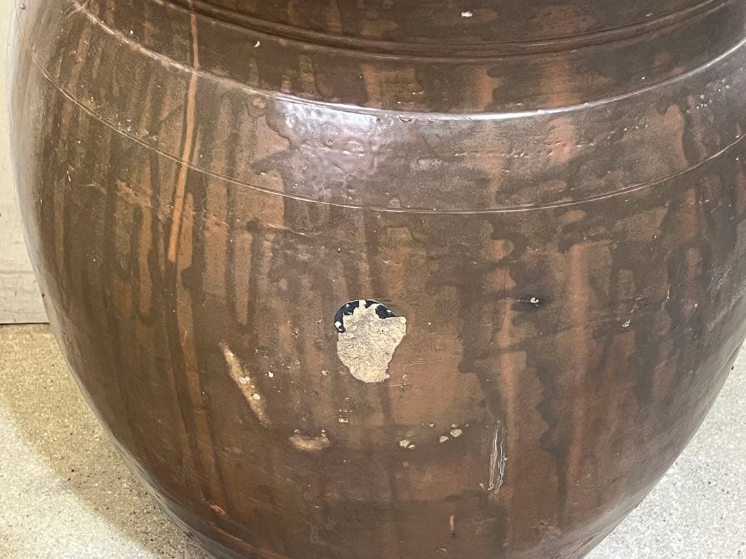 古い唐津焼の大甕79cm 水鉢 睡蓮鉢 水瓶 メダカ