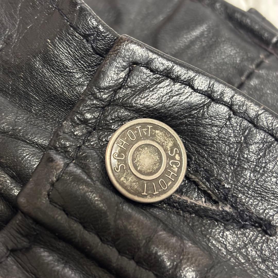 ✨良品✨ SCHOTT ショット　レザーパンツ　革パン ブラック 30　USA製