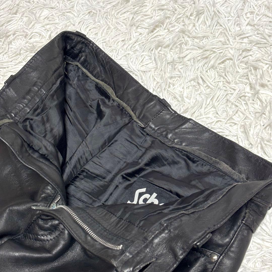 ✨良品✨ SCHOTT ショット　レザーパンツ　革パン ブラック 30　USA製