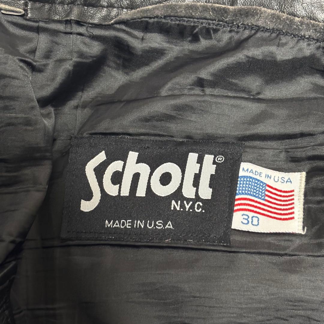 ✨良品✨ SCHOTT ショット　レザーパンツ　革パン ブラック 30　USA製