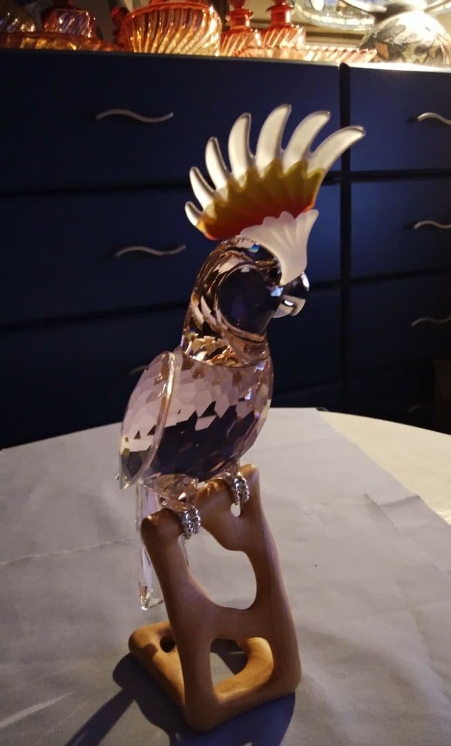 【SWAROVSKI】 スワロフスキー　 オウム　　 クリスタルガラス