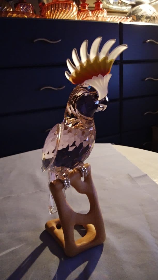 【SWAROVSKI】 スワロフスキー　 オウム　　 クリスタルガラス