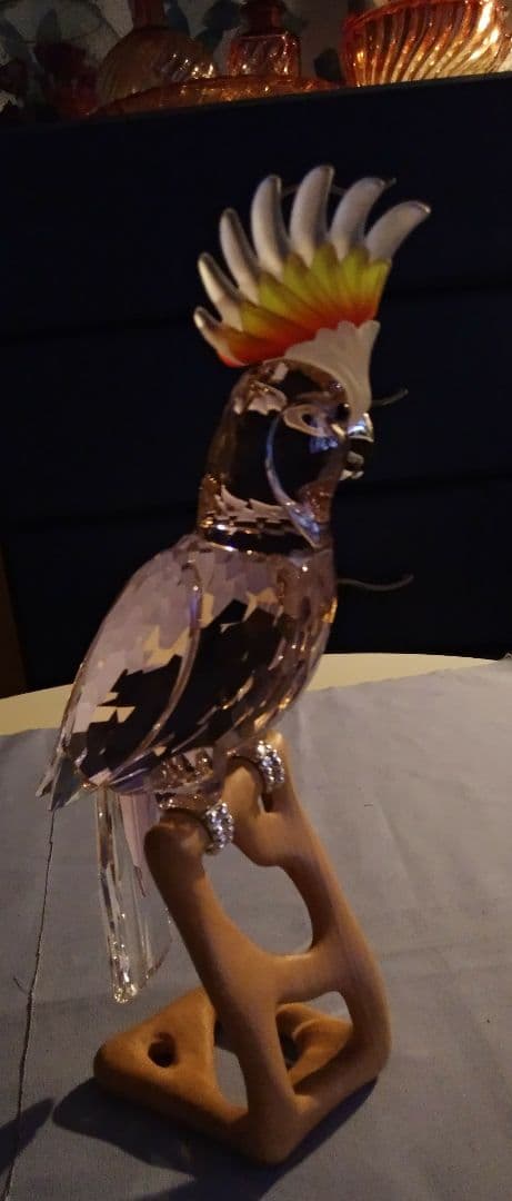 【SWAROVSKI】 スワロフスキー　 オウム　　 クリスタルガラス