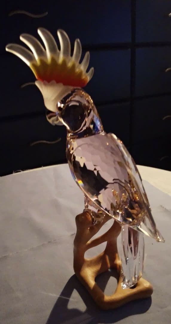 【SWAROVSKI】 スワロフスキー　 オウム　　 クリスタルガラス