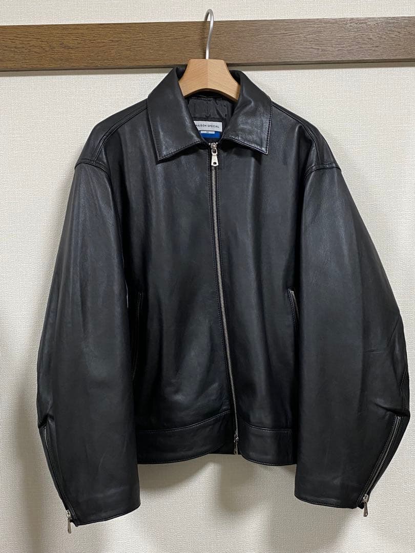 MAISON SPECIAL シープレザージャケット　ダークブラック　サイズ0
