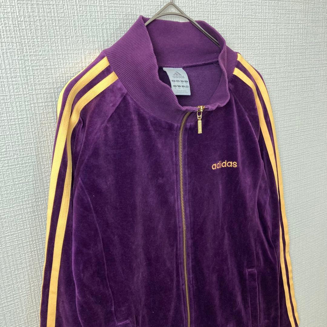 030 ベロア adidas アディダス トラックジャケット トラックトップ 紫