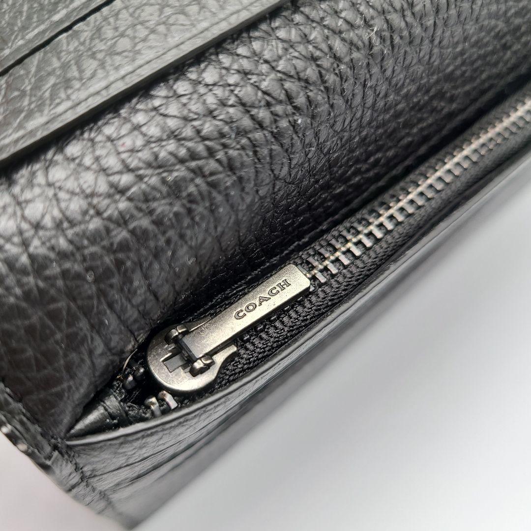 COACH 長財布 新品 ブラック ペブルレザー お札入れ 小銭入れ