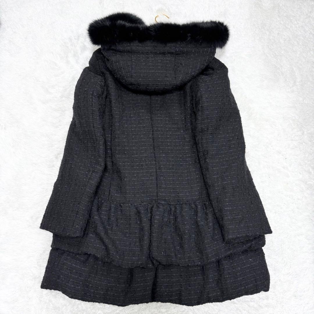 【美品✨】ルネ　ダウン　フォックスファーツイードダウンコート　38