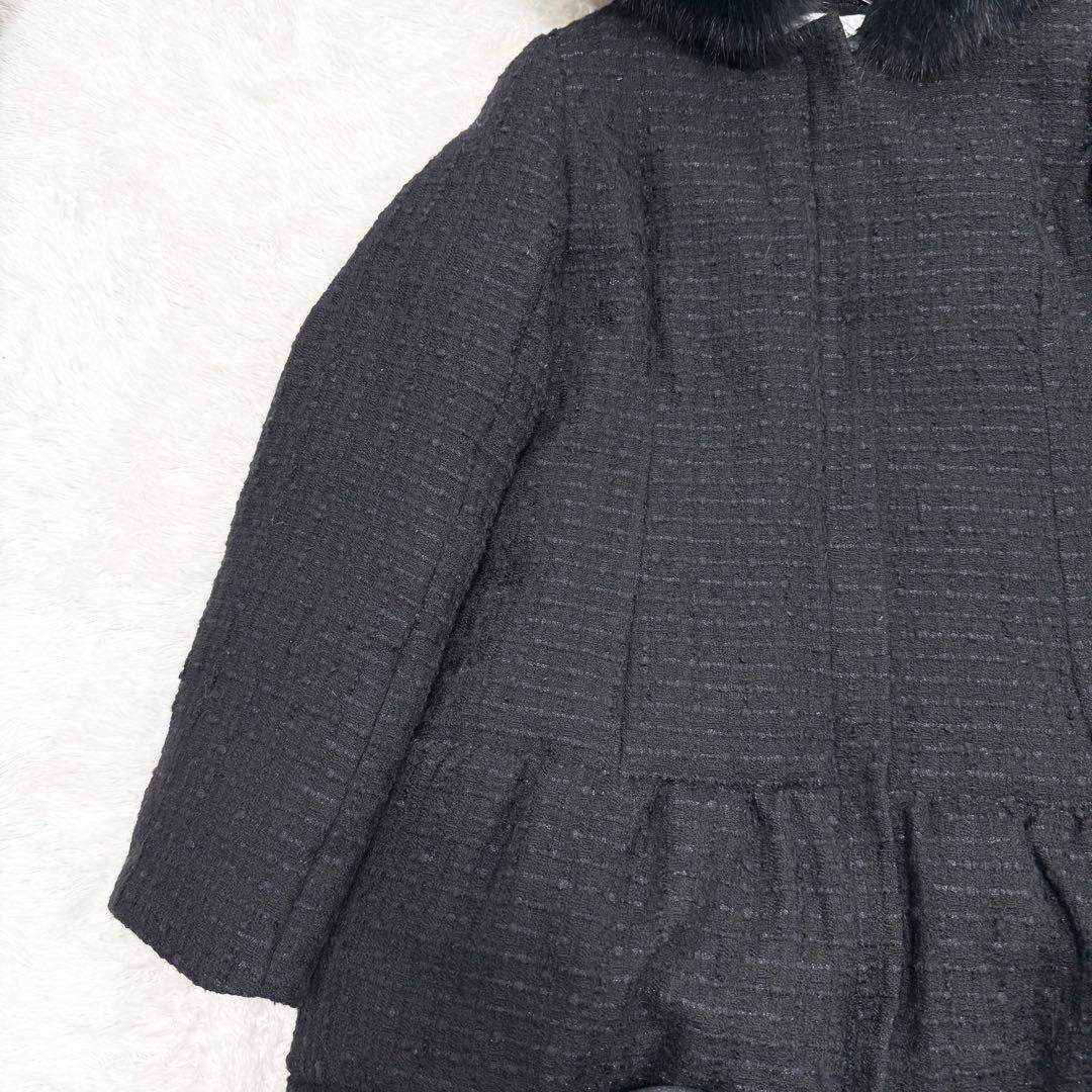 【美品✨】ルネ　ダウン　フォックスファーツイードダウンコート　38