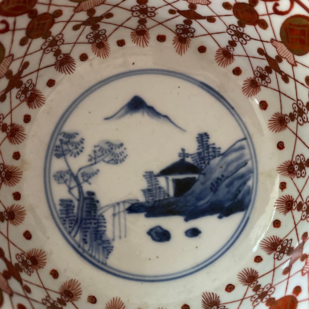 赤絵　瓔珞鉢　九谷　骨董品