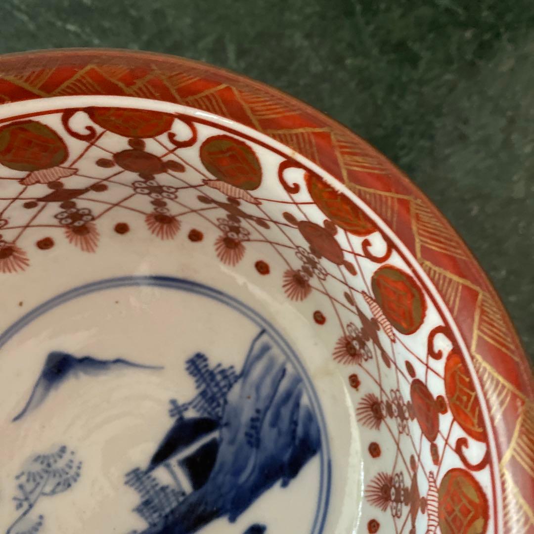 赤絵　瓔珞鉢　九谷　骨董品