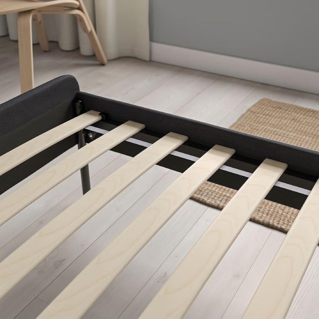 シングルベッドフレーム ダークグレー　IKEA