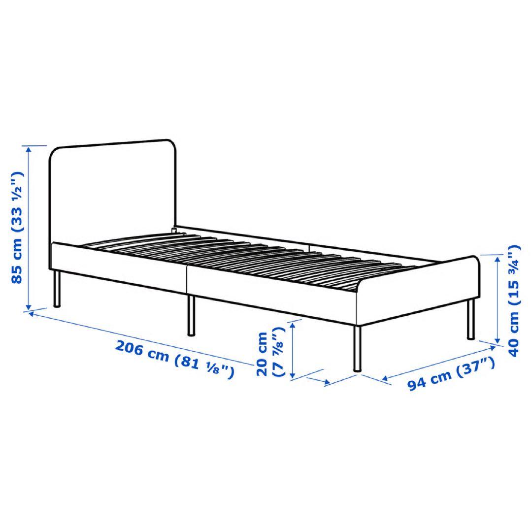 シングルベッドフレーム ダークグレー　IKEA