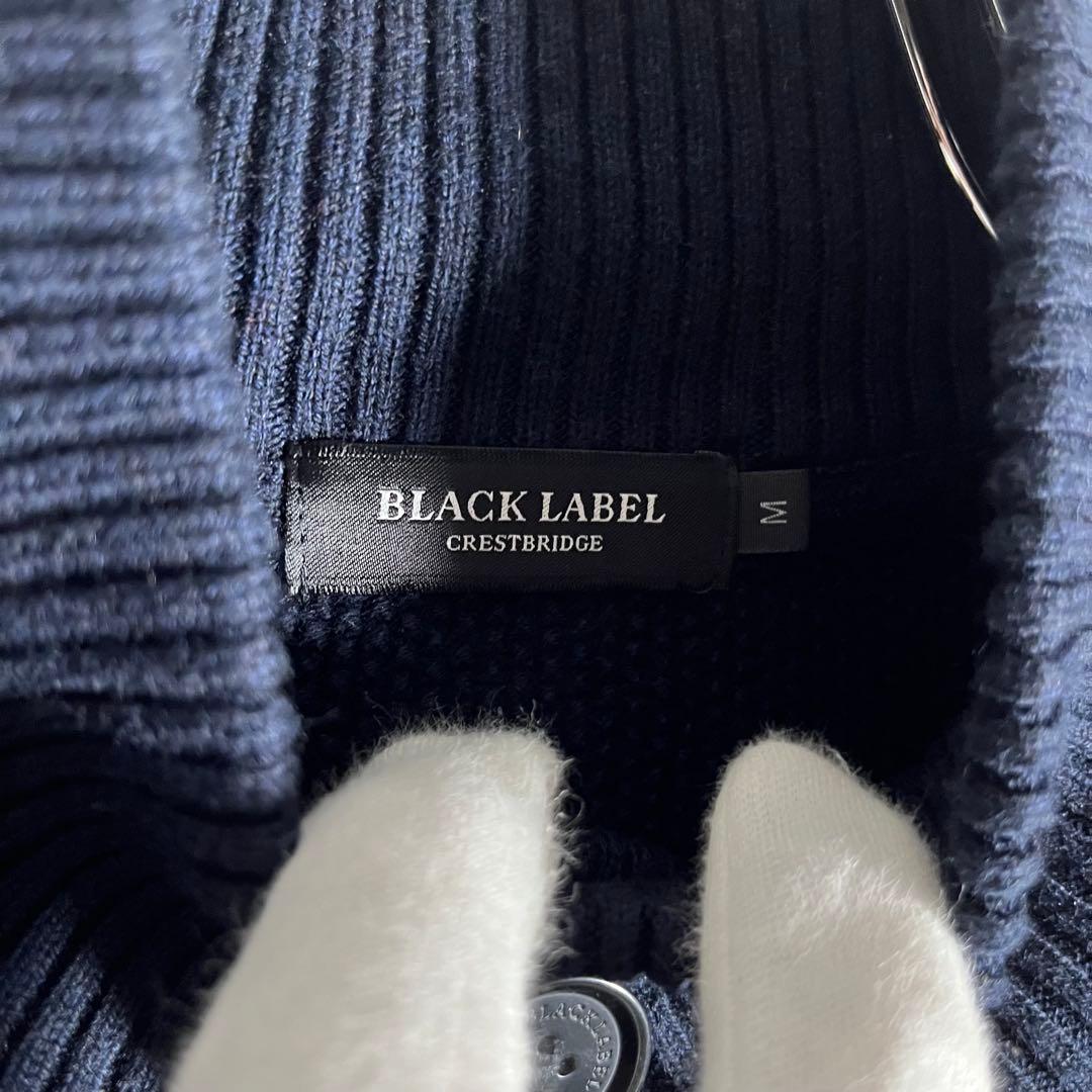 【美品】ブラックレーベルクレストブリッジ パネルチェックハイネックカーディガンM