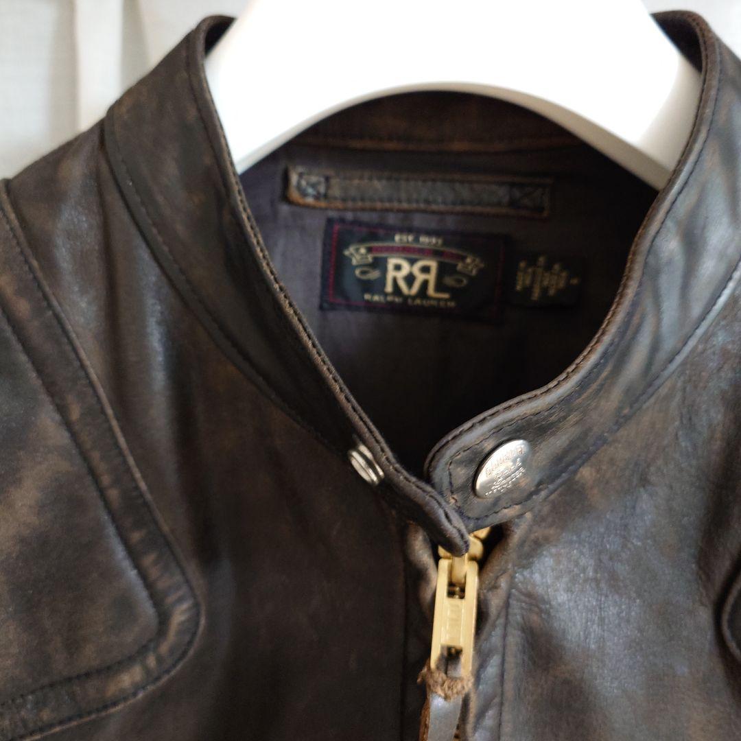 RRL スリム フィット レザー モト ジャケット