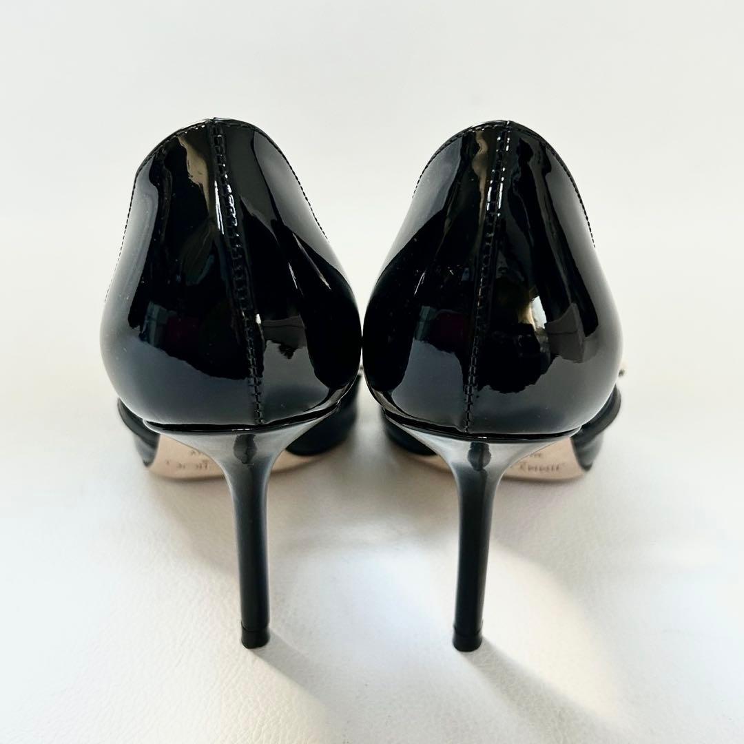 Jimmy Choo オーレリー パール付き パテントレザー パンプス 35 黒