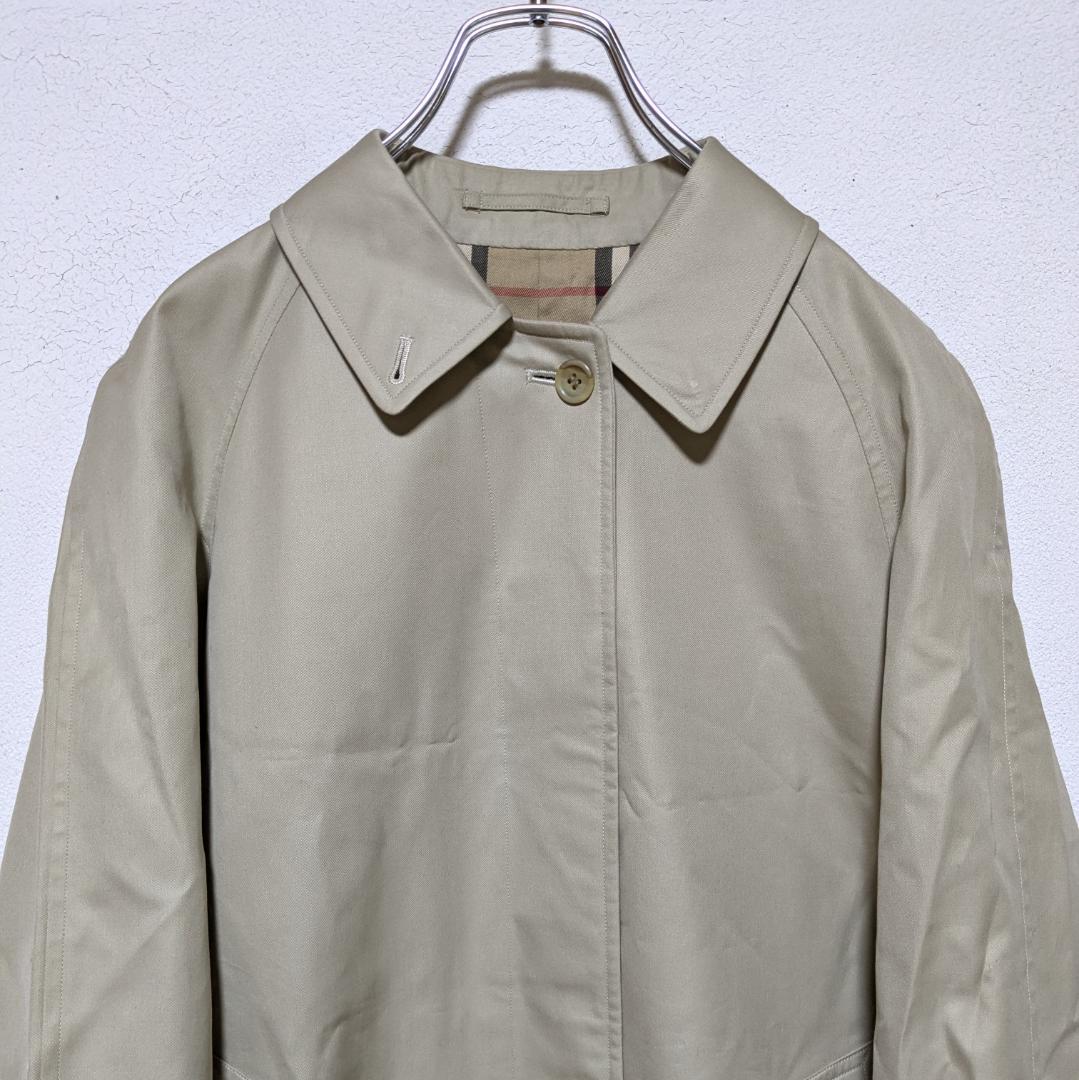 美品 80～90s バーバリー ステンカラーコート レディース 白タグ 21