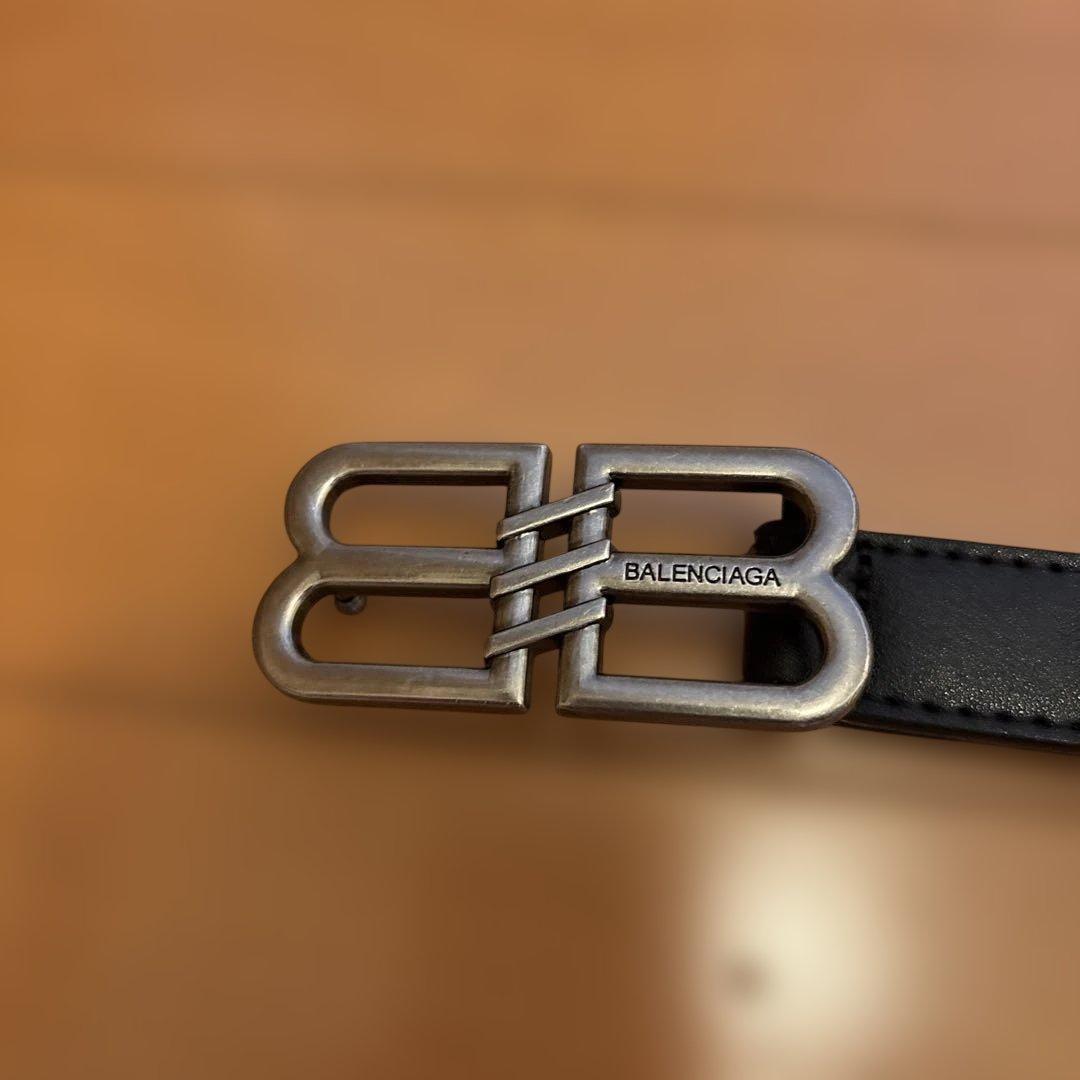 BALENCIAGA ブラック ベルト BBロゴ