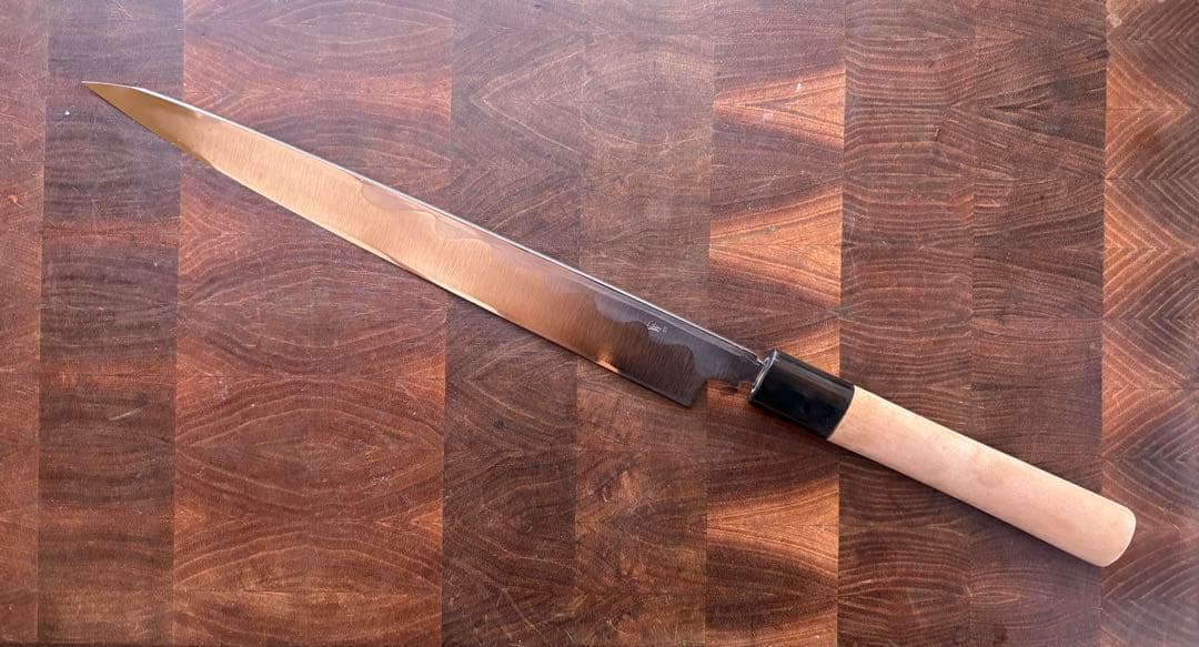 正本総本店　玉青鋼　切付　柳刃　270mm 9寸包丁　和包丁　研ぎ済　水牛柄