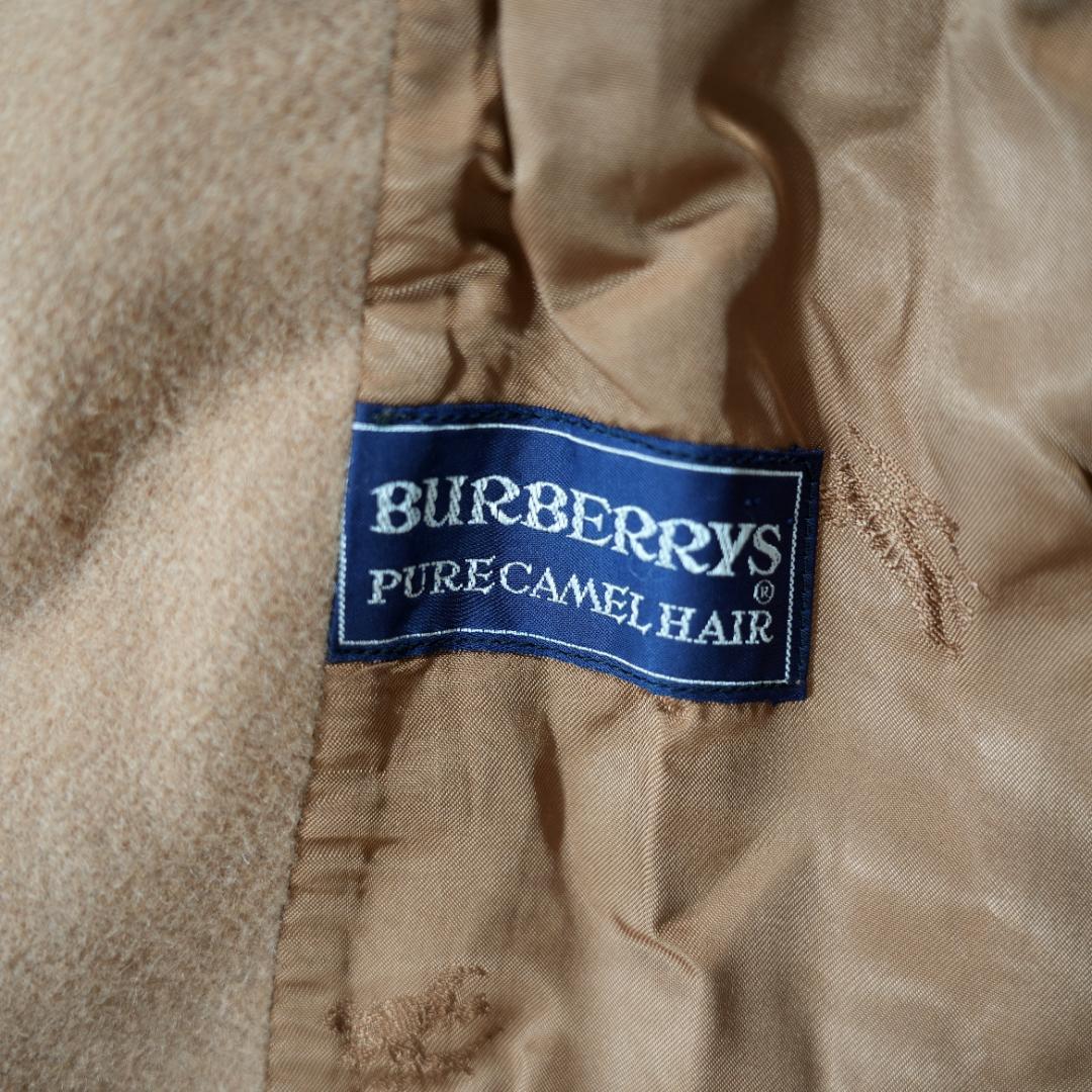 【美品】BURBERRY　キャメルヘアー100%ベルテッドロングコート　L相当